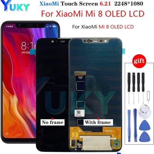 2248x1080 Black LCD Display For XIAO MI 8 8 LITE LCD Display With Touch Screen Digitizer Assembly For Xiaomi 8 Mi8 LCDs