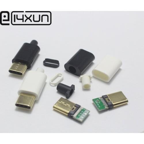 EClyxun 2sets Gold-plated Type C 3.1 5P USB Connector Type-C Fast Charging for Mobile Phone universal Android Data Line Parts