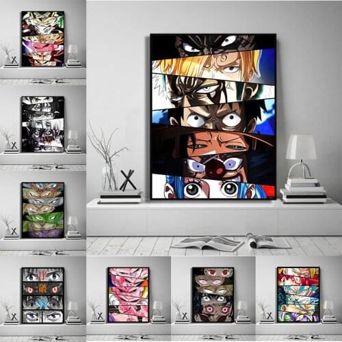 Japanese anime canvas painting anime characters eyes wall art posters and prints for home living room decoration