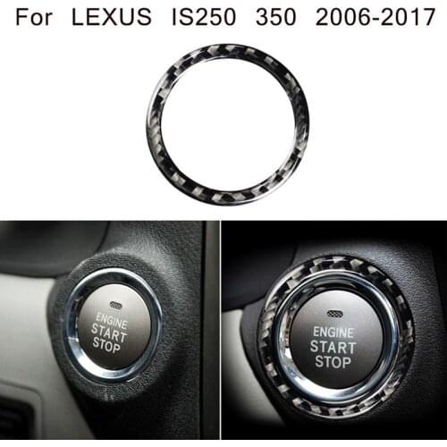Car Engine Start Stop Button Ring Trim Frame Cover Carbon Fiber Sticker Accessories Interior For Lexus IS250 300 350C 2006-2012