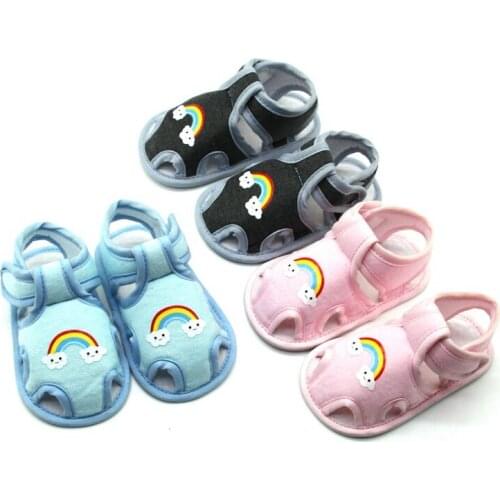 Summer Newborn Baby Girls Boys Print Sandals Infant Children\s Cotton Shoes Soft Bottom Toddler First Walker 2021
