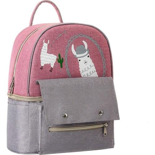 Multi-Functional Double-Layer Mother and Baby Mummy Bag Large Capacity Milk Insulated Bag Fashion Mom Backpack Wholesale Customi