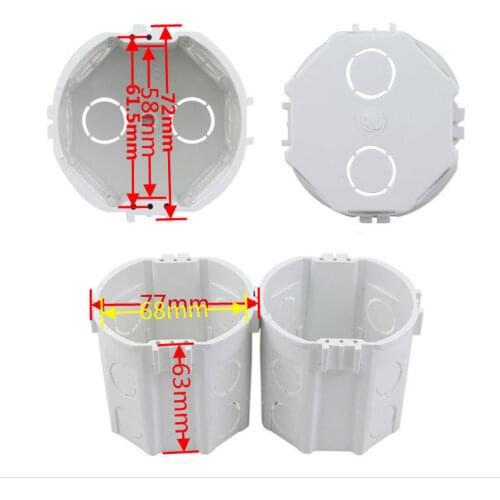 EU Standard Mounting Box Internal Mounting Box Round Shape Internal Cassette Inside Box Switch and Socket Wiring Back Box