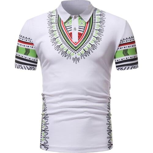 Mens Dashiki Polo Shirt 2020 Brand Slim Fit African Tee Shirt Homme Short Sleeve Casual Hip Hop African Clothes Camisa Hombre