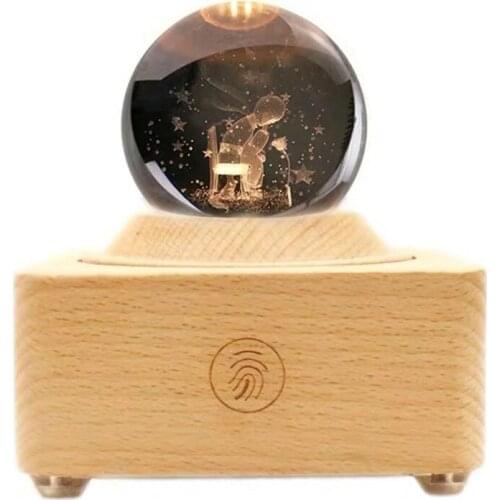 Handmade Little Prince Crystal Ball Carousel Music Box Bluetooth Girlfriends Creative 2021 New Year Christmas Birthday Gift