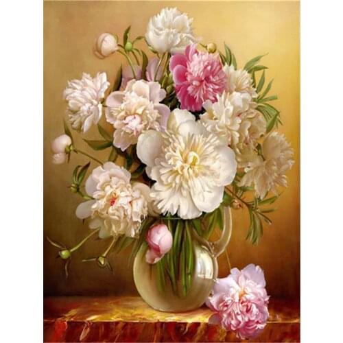 Flower Rose Printed Canvas 11CT Cross-Stitch Set Embroidery DMC Threads Knitting Sewing Painting Craft For Adults Design