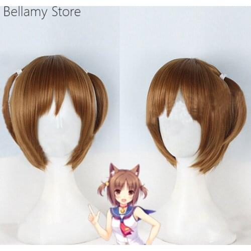 Game Nekopara Azuki Cosplay Costume Wig hairwear+wig Cap