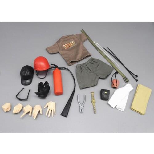 For Sale 1/6th Expedition Engineering Biochemical Mask Fire Safety Helmet Axe Full Set For Usual 12 inch Doll Figure Collection