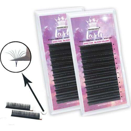 MASSCAKU Easy Fan Volume Lash Extensions Flare Blooming DIY 2d/3d/4d/5d/6d Fans Eyelashes for Professional Lash Building