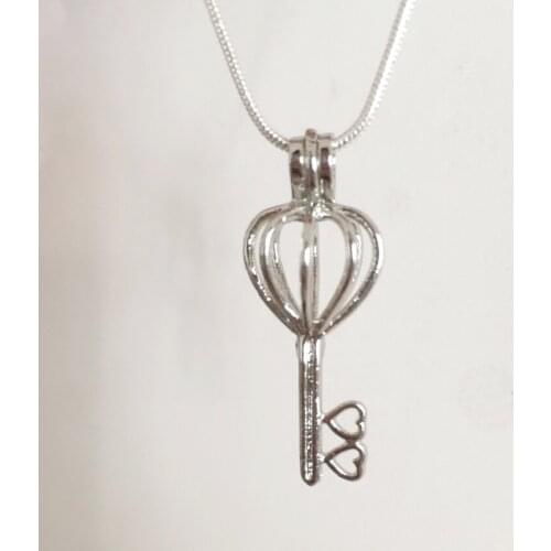 Romantic Double Heart Key Locket, Can Open And Hold 8mm Beads Cage Pendant Fitting, DIY Fashion Jewelry Floating Charms 2pcs/lot