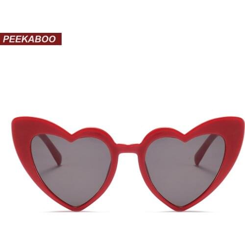 Peekaboo love heart sunglasses women cat eye vintage Christmas gift black pink red heart shape sun glasses for women uv400