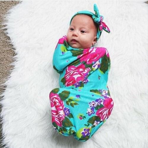 Pudcoco Newborn Baby Girls Boys Floral Sleeping Bag Summer 2020 Infant Cotton Swaddle Blanket Wrap Sleepwear 0-6M