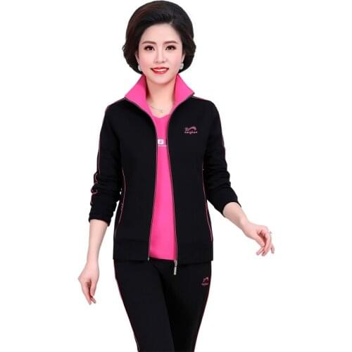 Trending Products 2019 Lady clothes set 5XL plus-size Tracksuit for women Three-piece suit Cotton Tops + T-shirt + trousers 4537