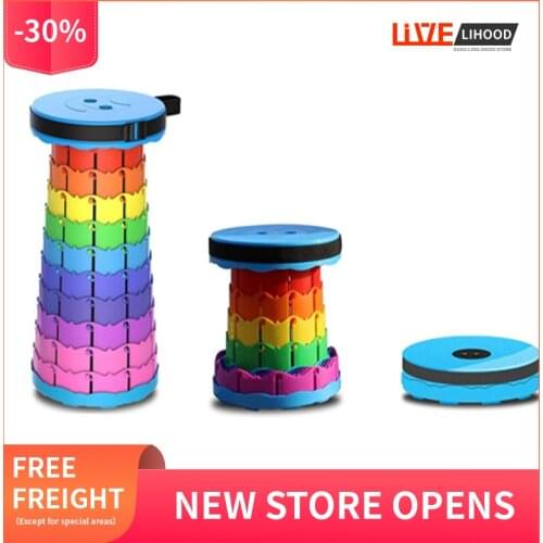 Outdoor Furniture Folding Stool Chair Portable Rainbow Folding Chair Camping Stool Folding Convenient Fishing Chair