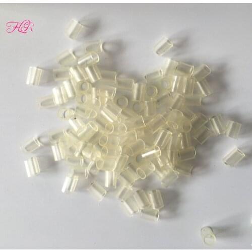 500Pcs Heat Shrinkable Tube With Silicone 5.0x3.5x6.0mm Black/Clear Heat Shrink Tube Micro Rings Link For I tip Hair Extension