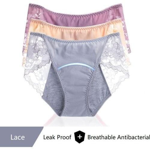 Womens Menstrual Panties Leak Proof Physiological Period Underwear Waterproof Cotton High Waist Warm Lace Female Briefs