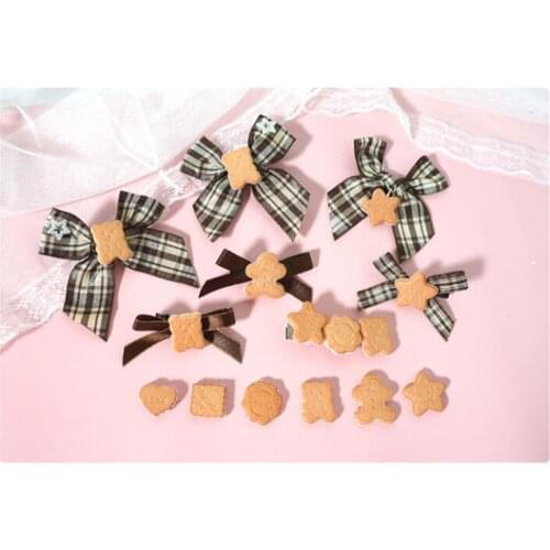 Lolita Cute cookies Hairpin bownot hair side clip Party Costume Headdress Hairclip gift B947