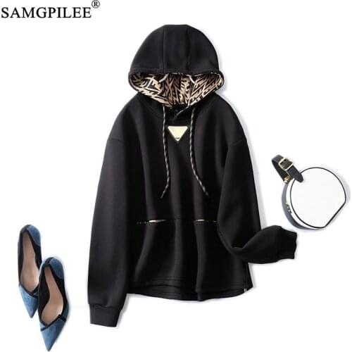 Women Harajuku Solid Oversized Hoodies Autumn Winter Basic Long Sleeve Loose Pullover Tops Hooded Casual Warm Pocket Sweatshirts