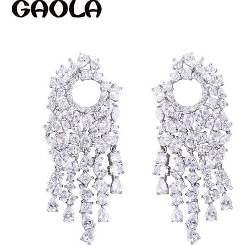 GAOLA Clear Zirconia New Fashion Cubic Zirconia Dangle Earrings Crystal Brand Earrings for Women And Girld Girl GLE6832Y