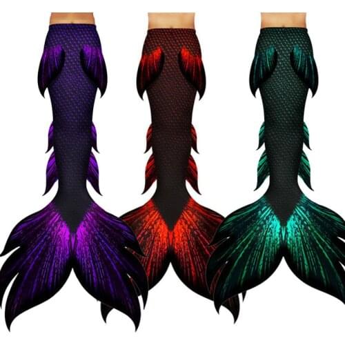 2020 New Mermaid Tail for Swimming Swimsuit 3pcs Tail and Fins Mermaid Tails With Monofin Adult Kids Swimmable Cosplay Costume