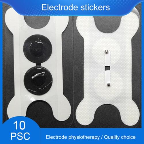 10pcs 2mm Tail Type Snap-on Electrode Paste Dysphagia Electrode Paste Pin Non-woven Gel Self-adhesive Physiotherapy Electrode