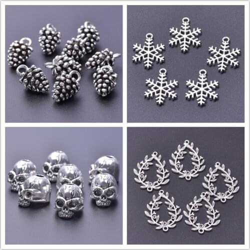 10pcs Skull Punk Accessories Pine Cones Charms For Jewelry Making Necklace Earrings Charm Pendant Alloy Materials Handmade Gift
