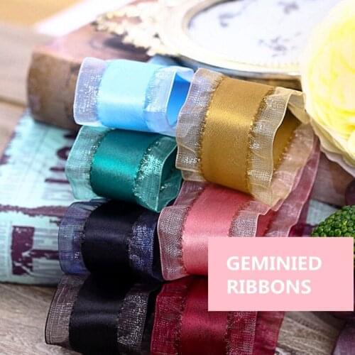 100 Yards Ribbon Polyester Skirt Snow Yarn Hair Decoration DIY Material Packaging Clothing Wedding High-grade Double Ribbon