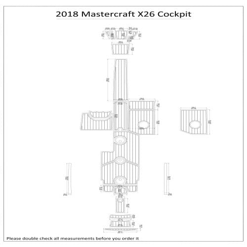 2018 Mastercraft X26 Cockpit Pad Boat EVA Teak Decking 1/4" 6mm