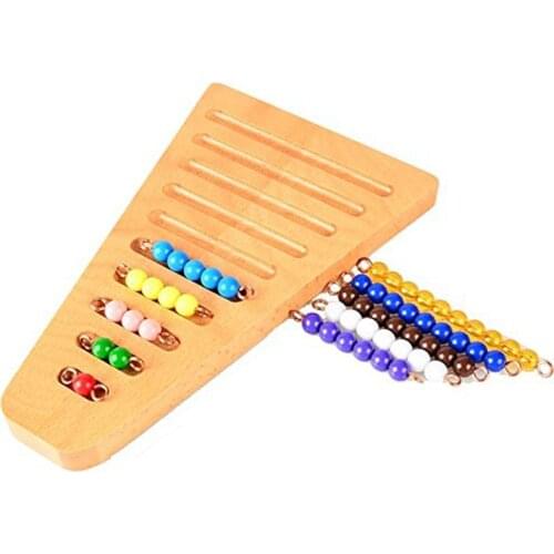 2018 New Creative Genuine Bead Stair Montessori Math Manipulatives Kindergarten Color Beads Stair And Arranging Rack