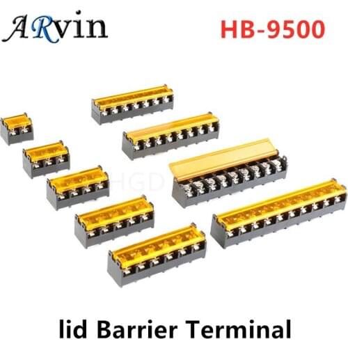 5pcs/lot HB-9500 lid Barrier Terminal 9.5MM high current connectors Barrier Blocks 2p/3p/4p/5p/6p/7p/8p/9p/10p