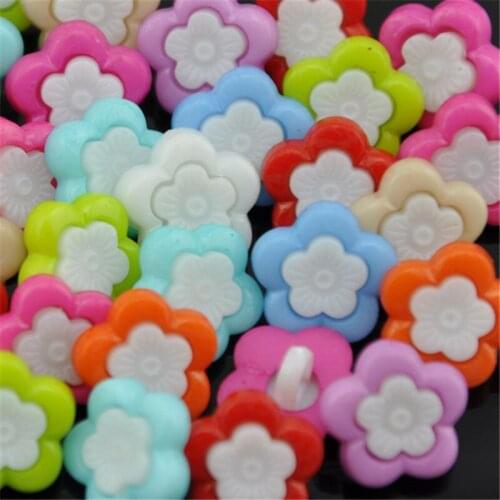 50pcs New Sunflower Plastic Buttons Back hole DIY sewing craft lots Mix PT69