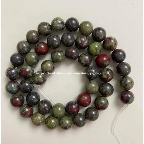 Free Shipping Natural Dragon Bloodstone Stone Round Loose Beads 15" Strand 6 8 10 12 MM Pick Size For Jewelry Making