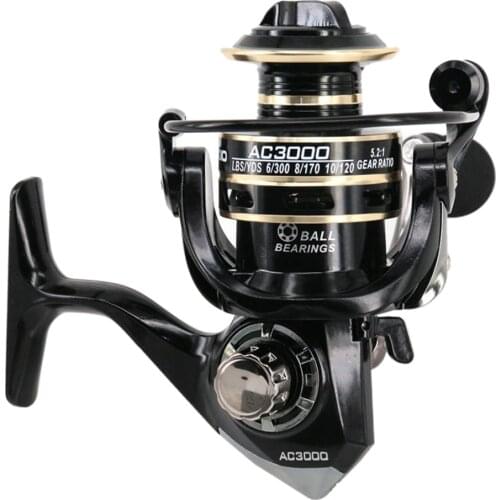 Full Metal Left / Right Handle Spinning Fishing Reel Sea Wheel 1 BB 5.2:1 Trolling Reel for Sea/ Lake Fishing