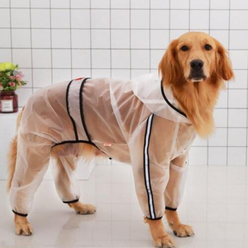 Pet Raincoat Four-legged Waterproof Transparent Pet Dog Raincoat for Rain Day