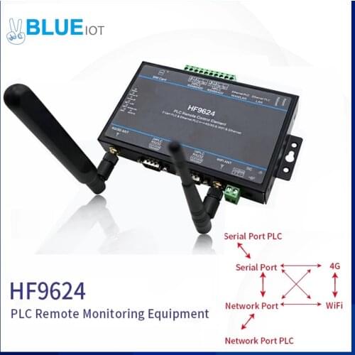 4G PLC Remote Control Element 4G Serial Server Device Serial Network Transmission of Industrial Remote Monitor PLC Wifi Ethernet