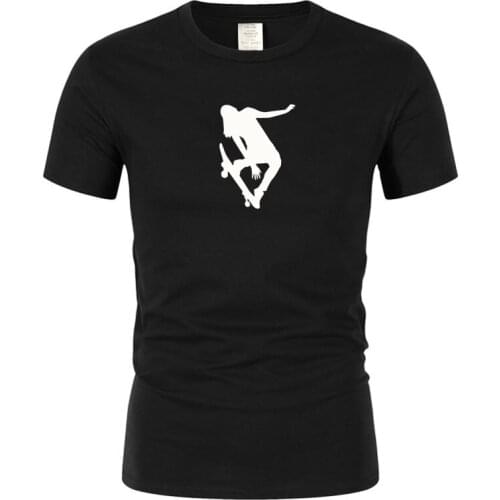 Short Sleeve T-Shirt Funny skateboard cool girl dazzling skills mens T-shirt cotton