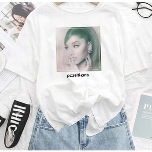 Ariana Grande Harajuku T Shirt Women 7 Rings Ullzang Fashion Thank U,Next Tshirt 90s Hip Hop Short Sleeve T-shirt Top Tee Female