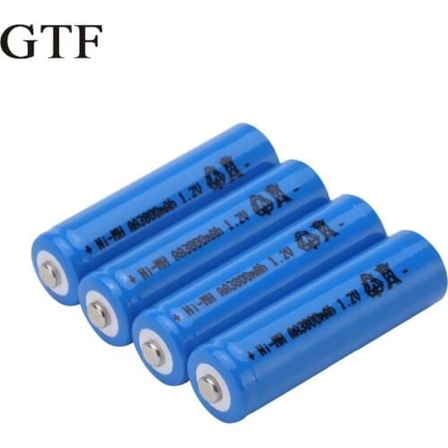 GTF 4PCS/lot Wholesale For AA 1.2 V 3800mAh Ni - MH Rechargeable battery For toys Camera Microphone Accumulators Cell