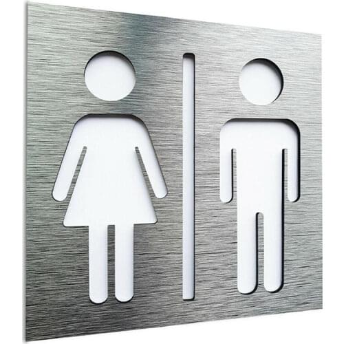 Customized Composite Aluminum Board Unisex Male and Female Bathroom Sign - WC Toilet Symbol