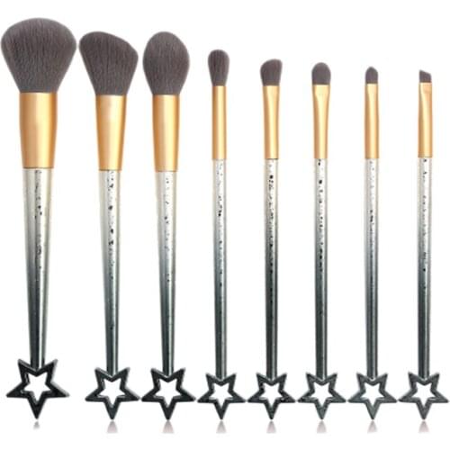 8pc/set Star Makeup Brushes Eyeshadow Lip Blush Foundation Loose Powder Brush Professional Maquillajes Tools Womens Makeup Gift