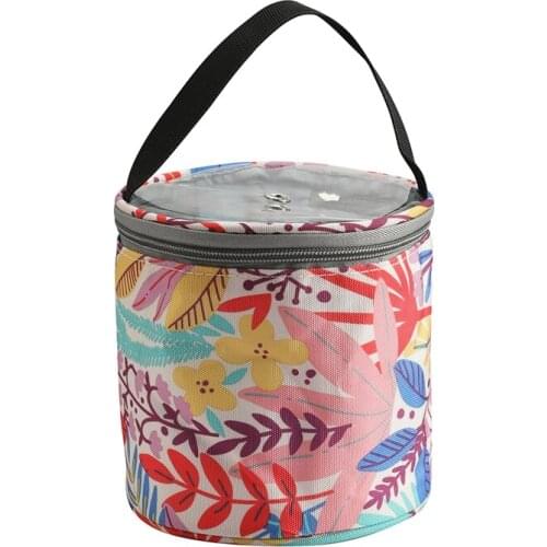 Knitting Yarn Crochet Round Storage Bag Knitting Needles Yarn Tote Organizer DIY Craft Woolen Basket Sewing Tool Bag
