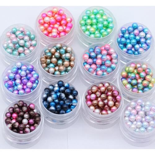 Rainbow Color No hole Round mermaid unicorn ABS Imitation Pearl Beads 4/5/6/8/10mm Loose Beads for Scrapbooking Bracelet Making