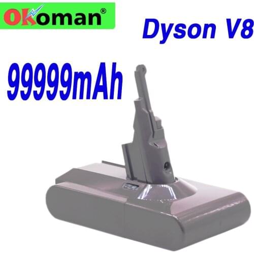 High Capacity 21.6V 99999mAh for Dyson V8 Li-Ion Cordless Vacuum Cleaner High Capacity Replacement V8 Absolute V8 Animal