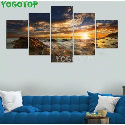 5D square round stones full diamond embroidery 5 Panels set Clouds and Sun Landscape diamond painting mosaic diy art ML1403