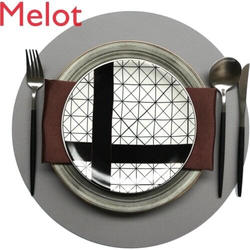 Nordic Model House Tableware Set Modern Geometric American Style Dining Table Western Cuisine Plate Combination Light Luxury
