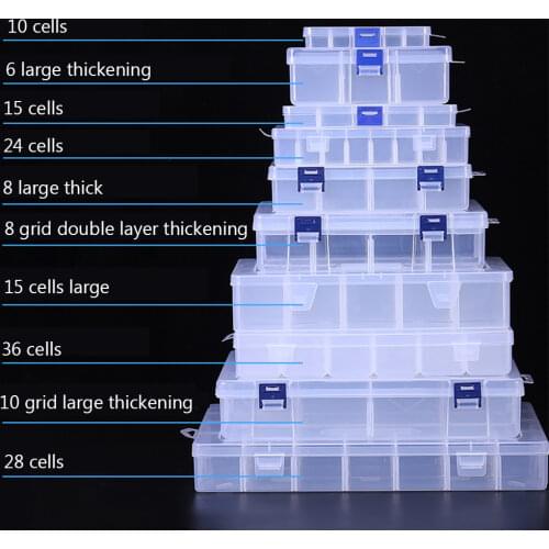 Plastic Jewelry Boxes Plastic Tool Box Adjustable Craft Organizer Storage Beads Bracelet Jewelry Boxes Packaging 12 Size