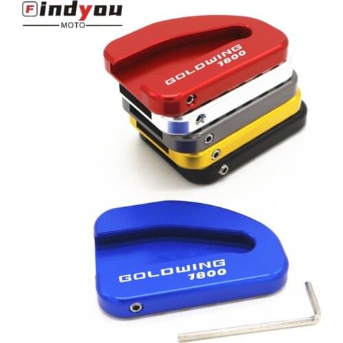 New logo Goldwing 1800 Motorcycle CNC Foot Kickstand Side Stand Enlarge Extension plate For Goldwing1800 GL1800 F6B 2002-2017
