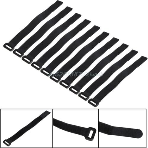 10X 30*2cm Strong For RC Battery Tie Down Strap Reusable Antiskid Cable Straps Black