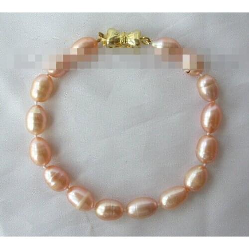 Pink baroque freshwater cultured pearl bracelet