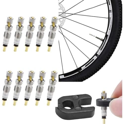 Bike Valve Core Universal French Presta Bicycle Tyre Bike Replacement Tubeless Core with Valve Core Remover